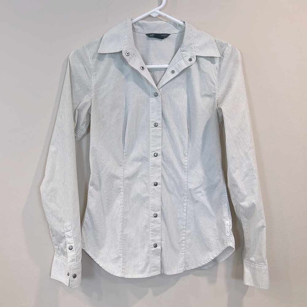 🔥Armani Exchange White Striped  Shirt🔥